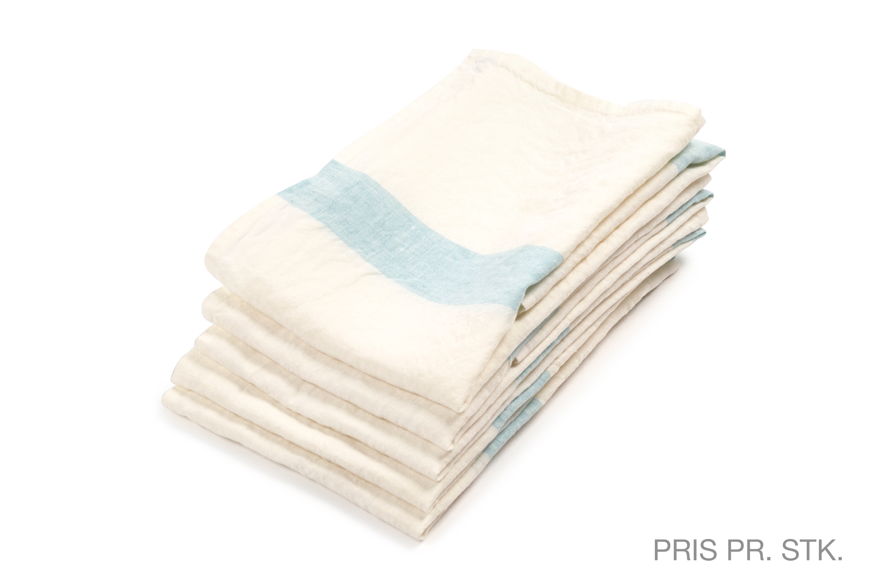 Viskestykke, Porticcio, natur/turkis, hør (1 stk.)