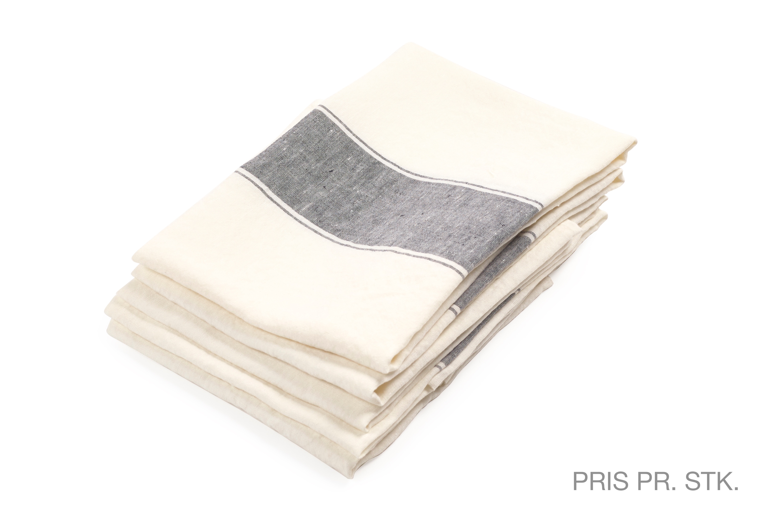 Viskestykke, Ajaccio, natur/sort, hør (1 stk.)