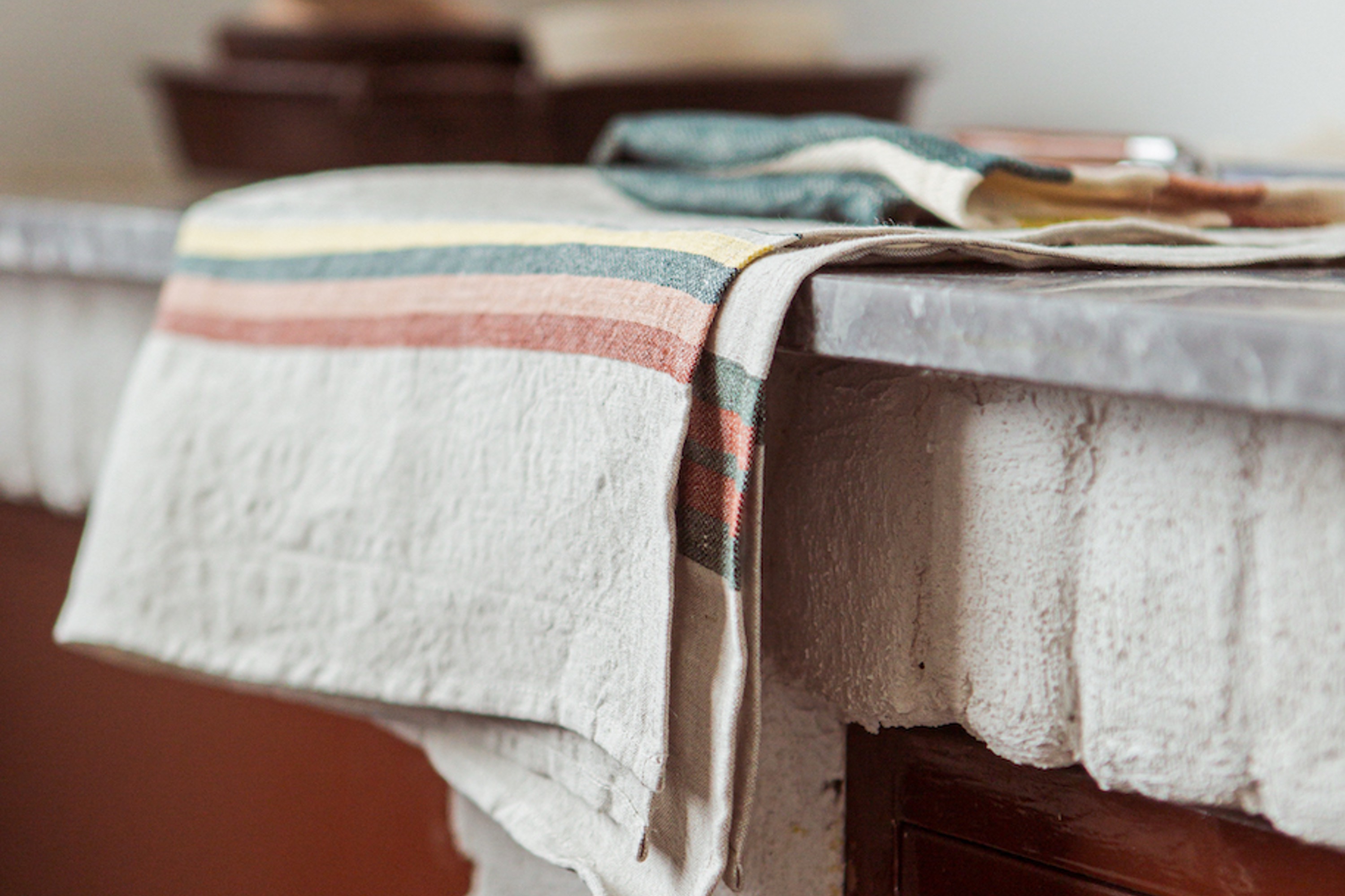 Viskestykke, Dock Lucerne Stripe, hør (1 stk.)