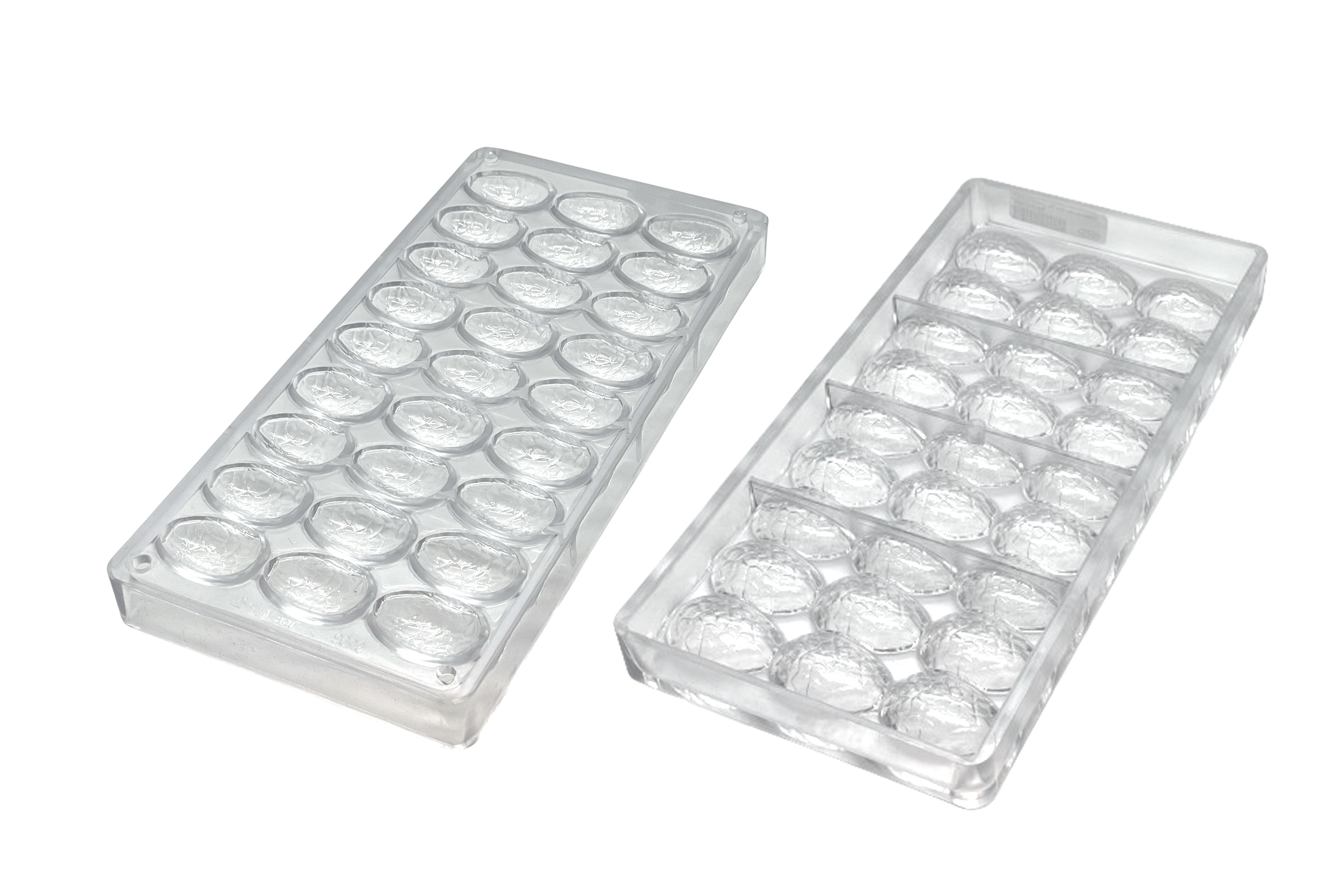 Chokoladeform, halve æg krak, L 36 mm, 27 stk.