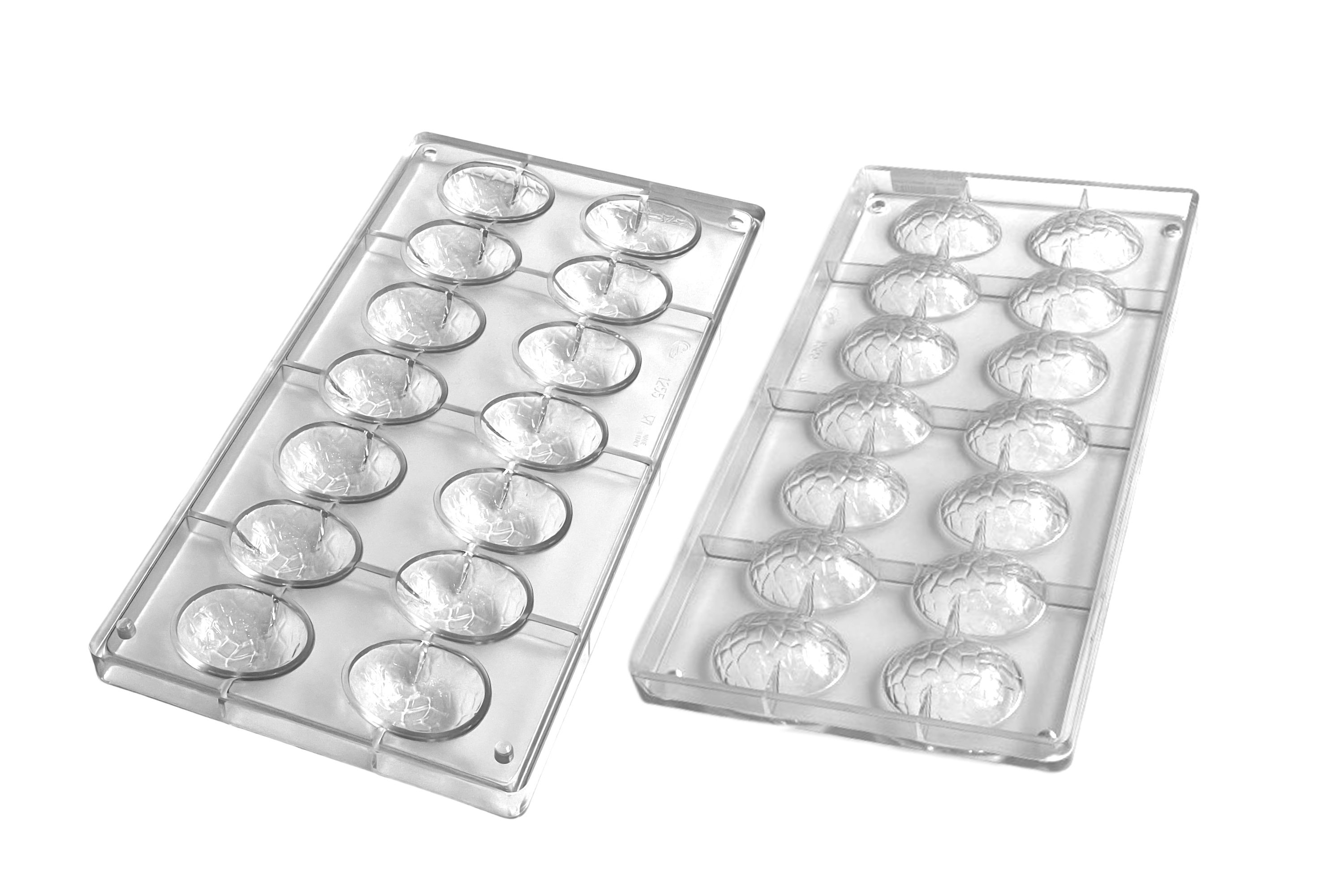 Chokoladeform, halve æg krak, L 56 mm, 14 stk.