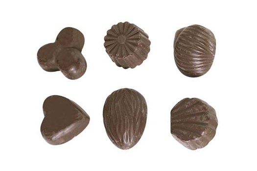 Chokoladeform nr. 1000, 6 varianter, 24 stk.