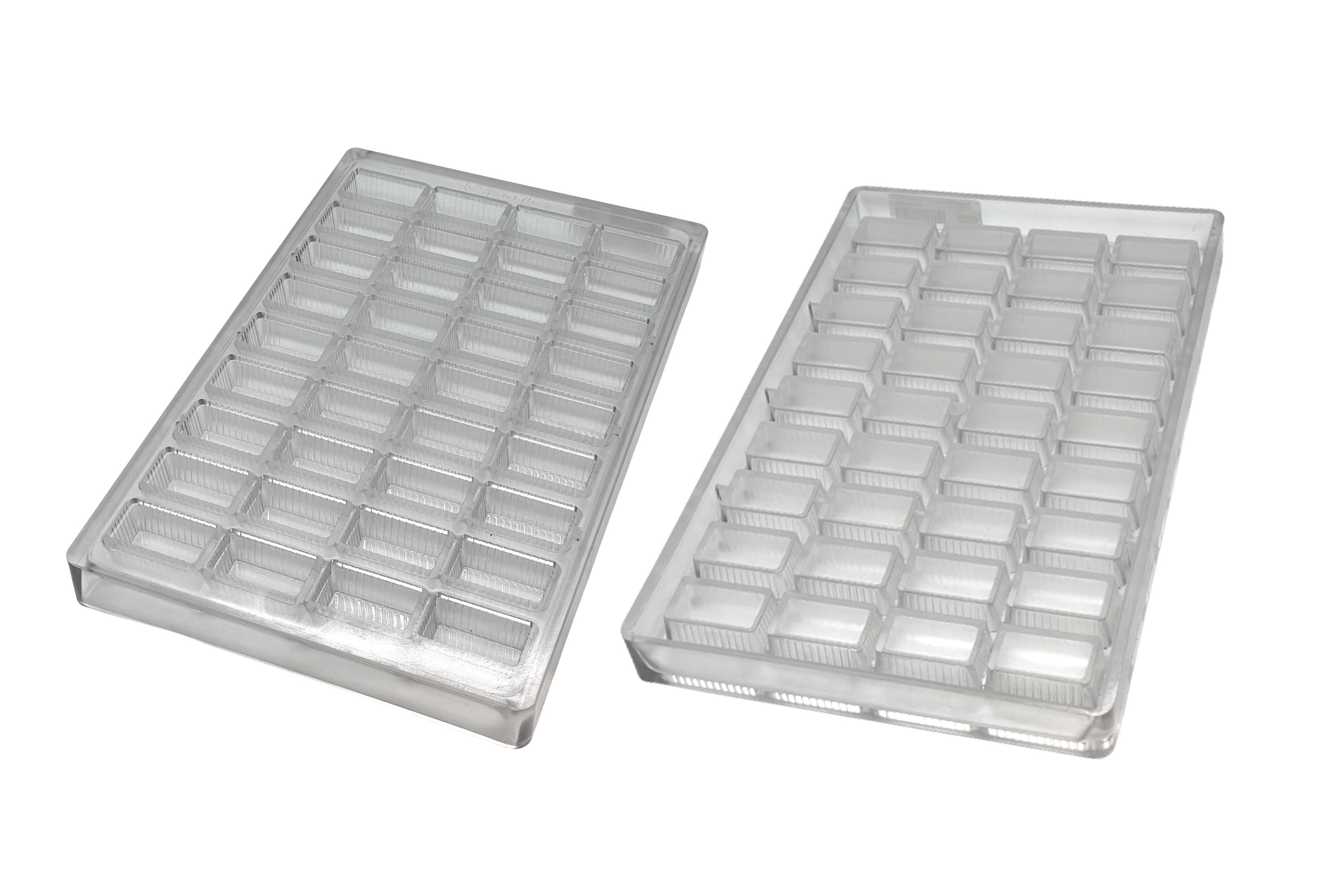 Chokoladeform, rektangulær kanneleret, L 35 mm, 36 stk.