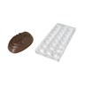 Chokoladeform, oval m. mønster, L 42 mm, 24 stk.