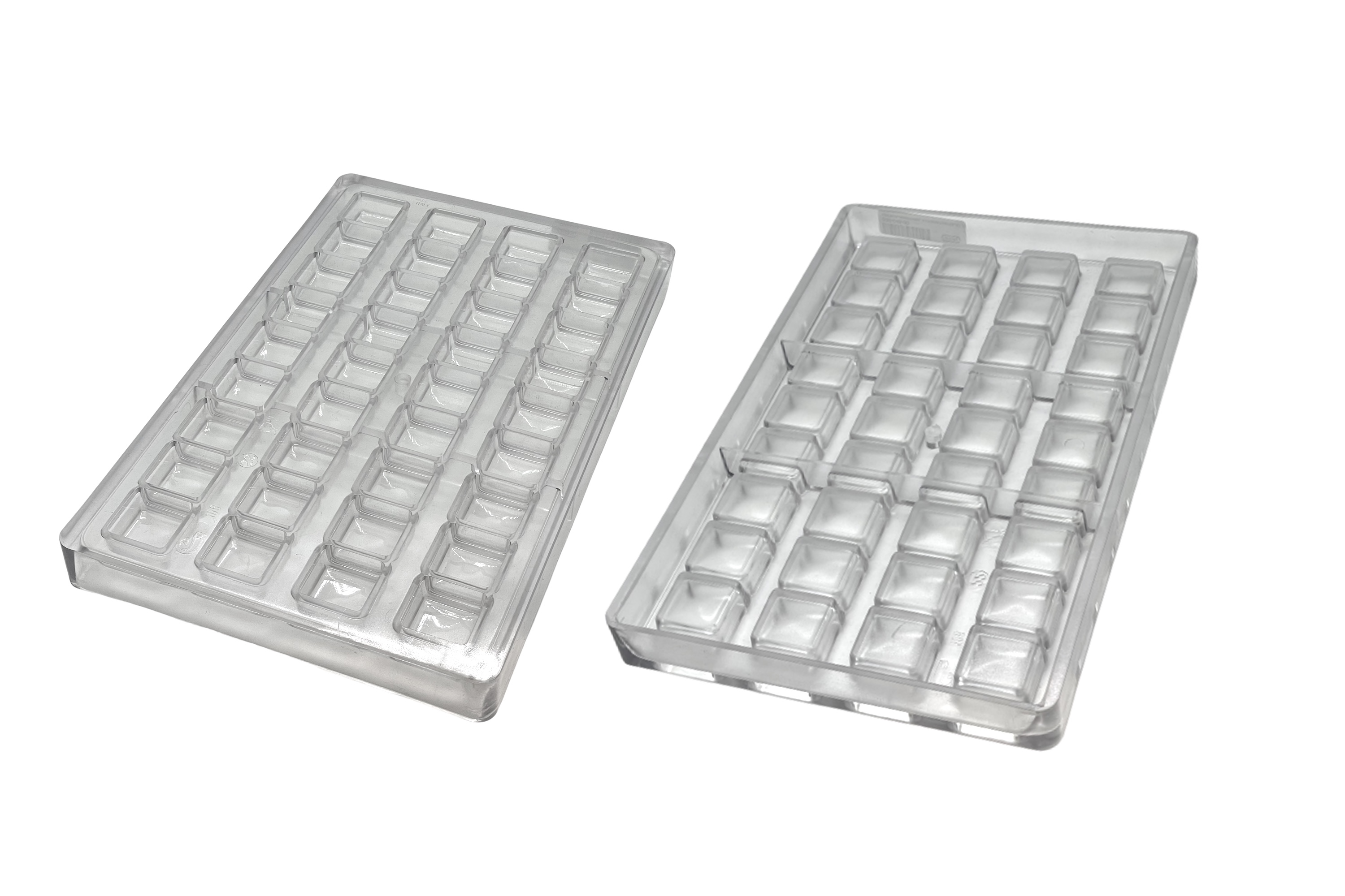 Chokoladeform, kvadratisk glat, L 25 mm, 36 stk.