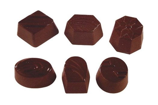 Chokoladeform nr. 323, 6 forskellige, 36 stk.
