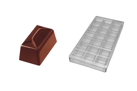 Chokoladeform, rektangulær pakke, L 35 mm, 21 stk.