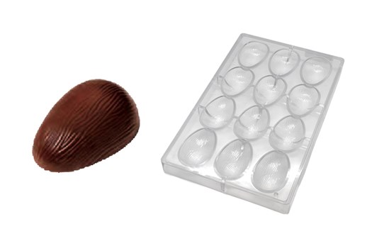 Chokoladeform, påskeæg mønster, L 61 mm, 12 stk.