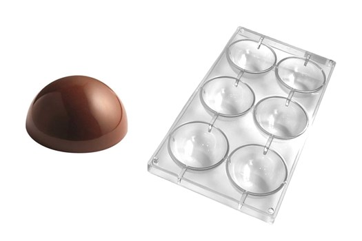 Chokoladeform, halvkugle, Ø 92 mm, 6 stk.