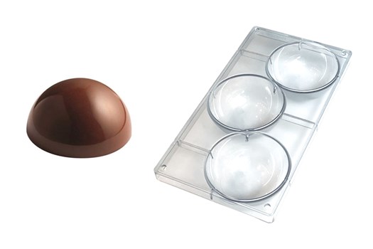Chokoladeform, halvkugle, Ø 122 mm, 3 stk.