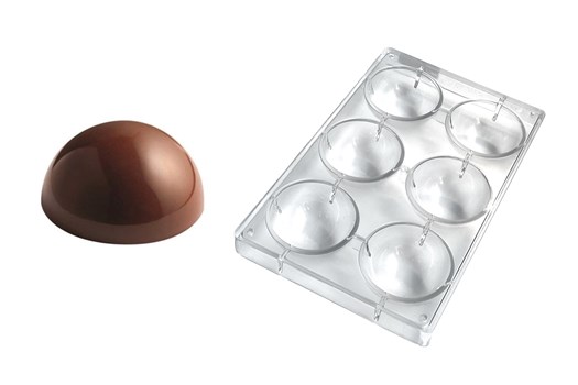 Chokoladeform, halvkugle, Ø 70 mm, 6 stk.