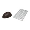 Chokoladeform, halve æg glatte, L 36 mm, 32 stk.