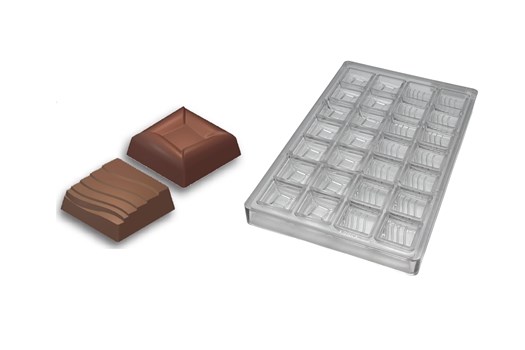 Chokoladeform, kvadrat, 2 var., L 32 mm, 28 stk.