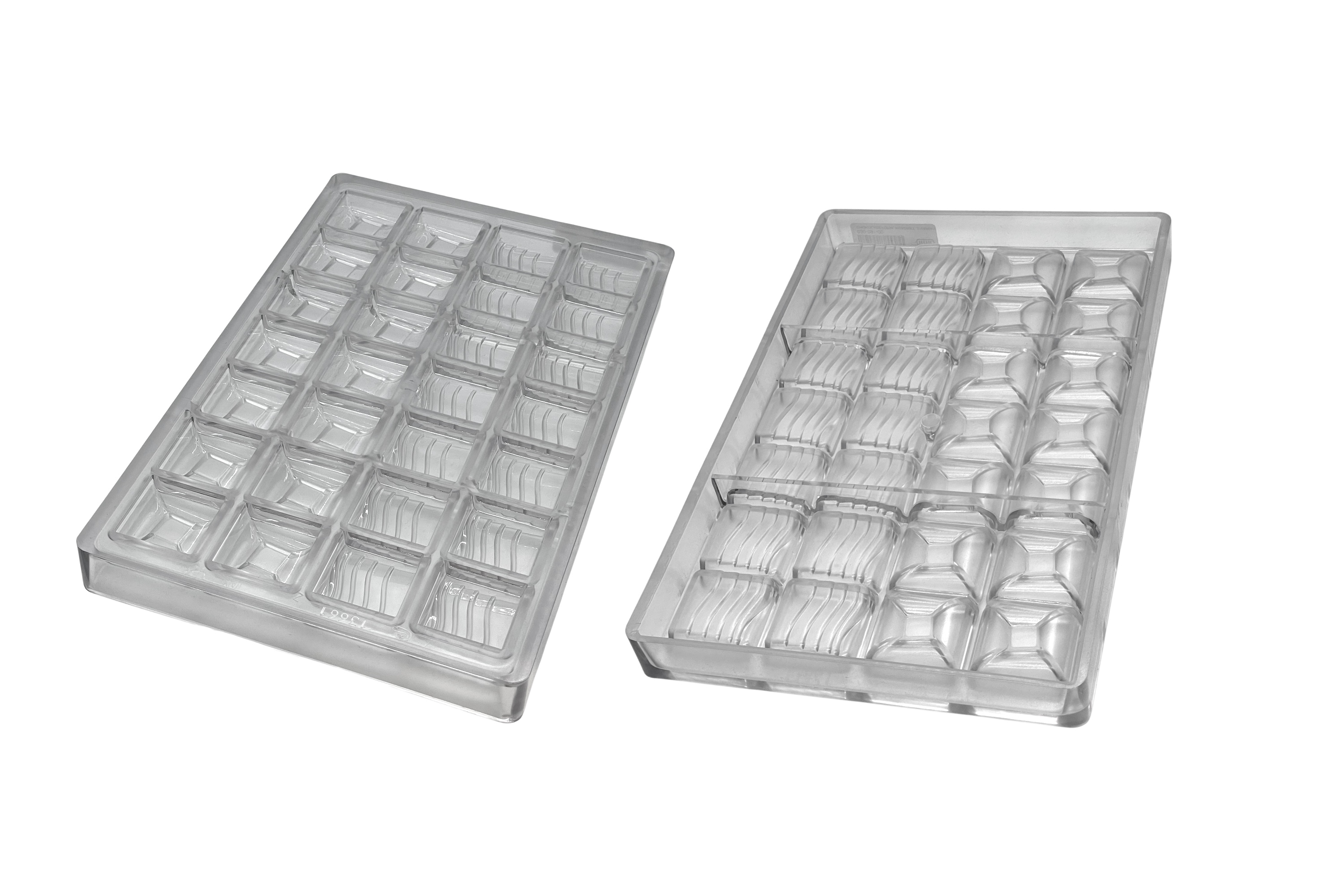 Chokoladeform, kvadrat, 2 varianter, L 32 mm, 28 stk.