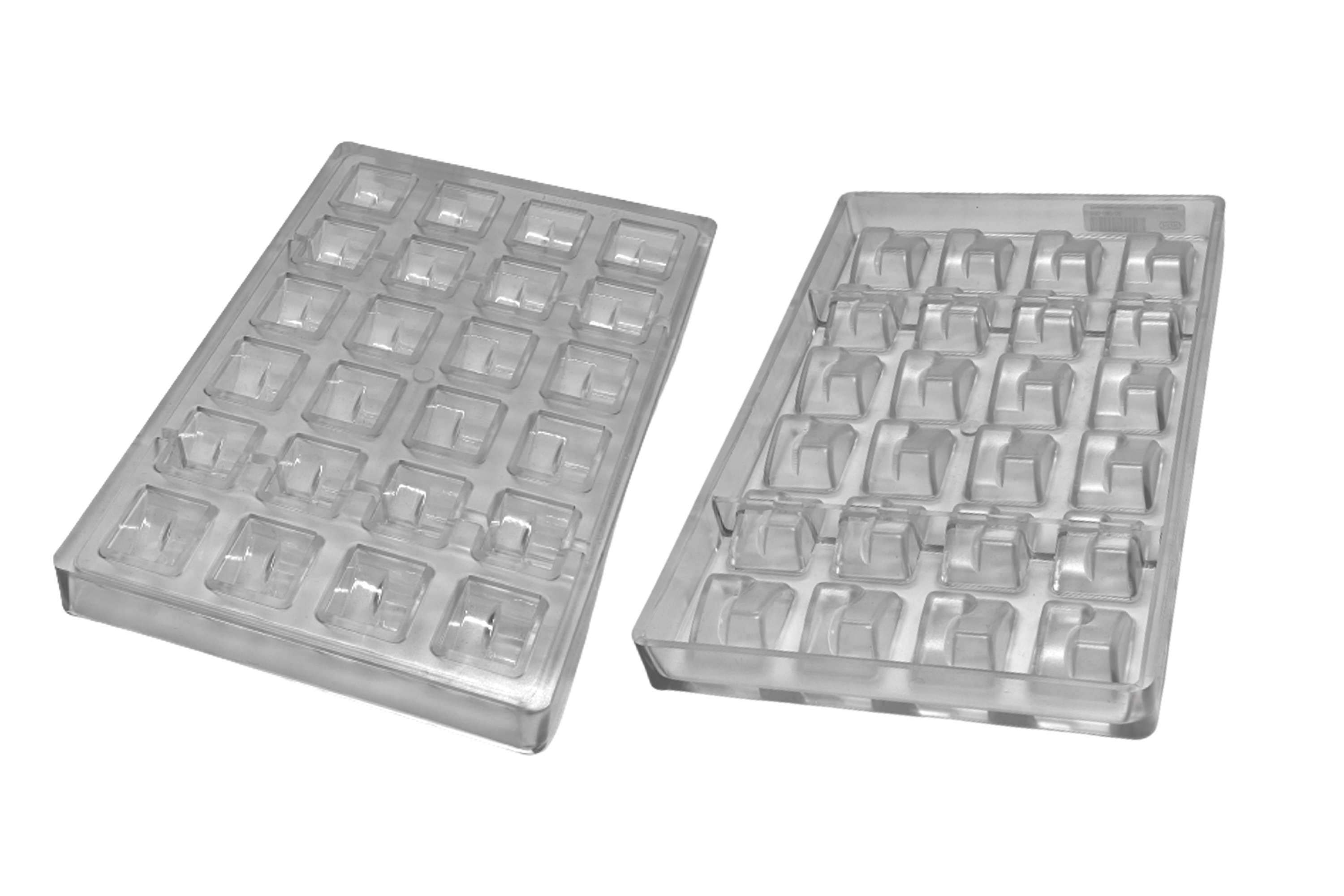 Chokoladeform, rektangulær med 2 bølger, L 30 mm, 24 stk.