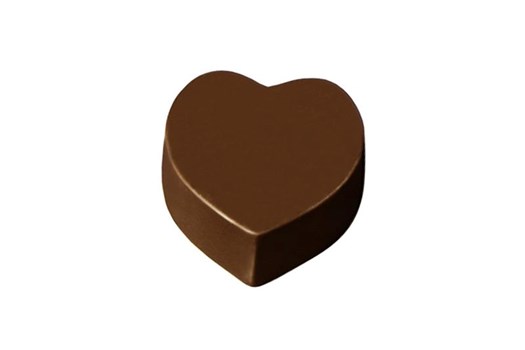 Chokoladeform med magnet, hjerte, L 33 mm, 15 stk.