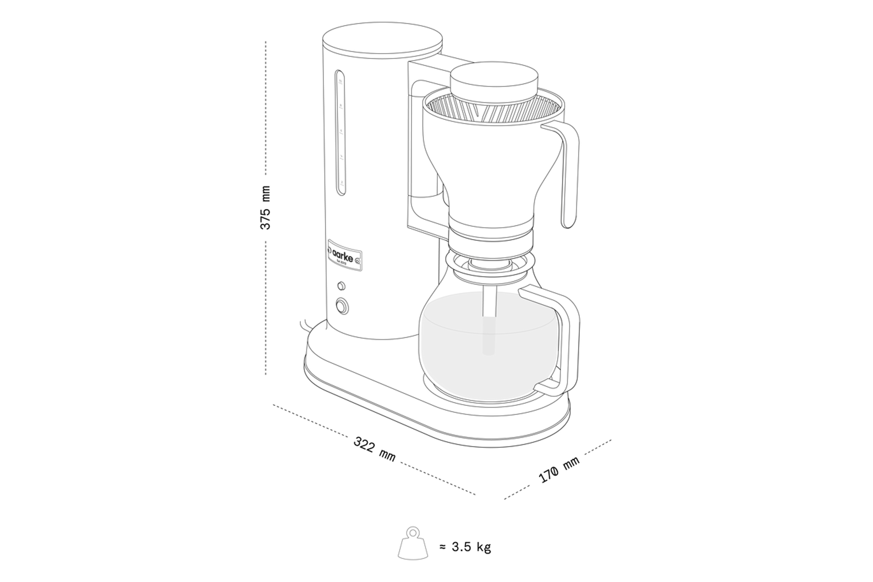 Kaffemaskine, Aarke Coffee Maker, poleret stål