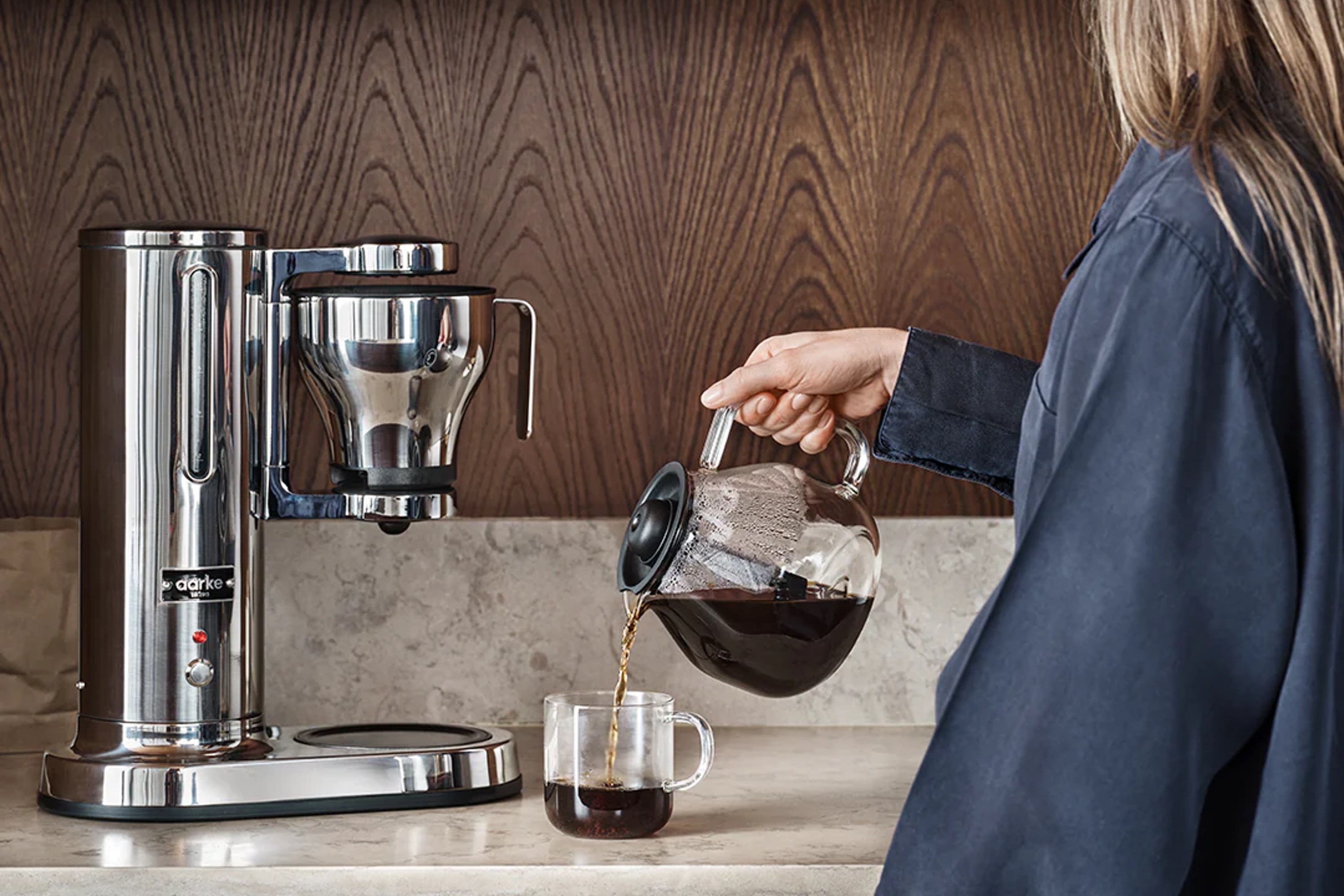 Kaffemaskine, Aarke Coffee Maker, poleret stål