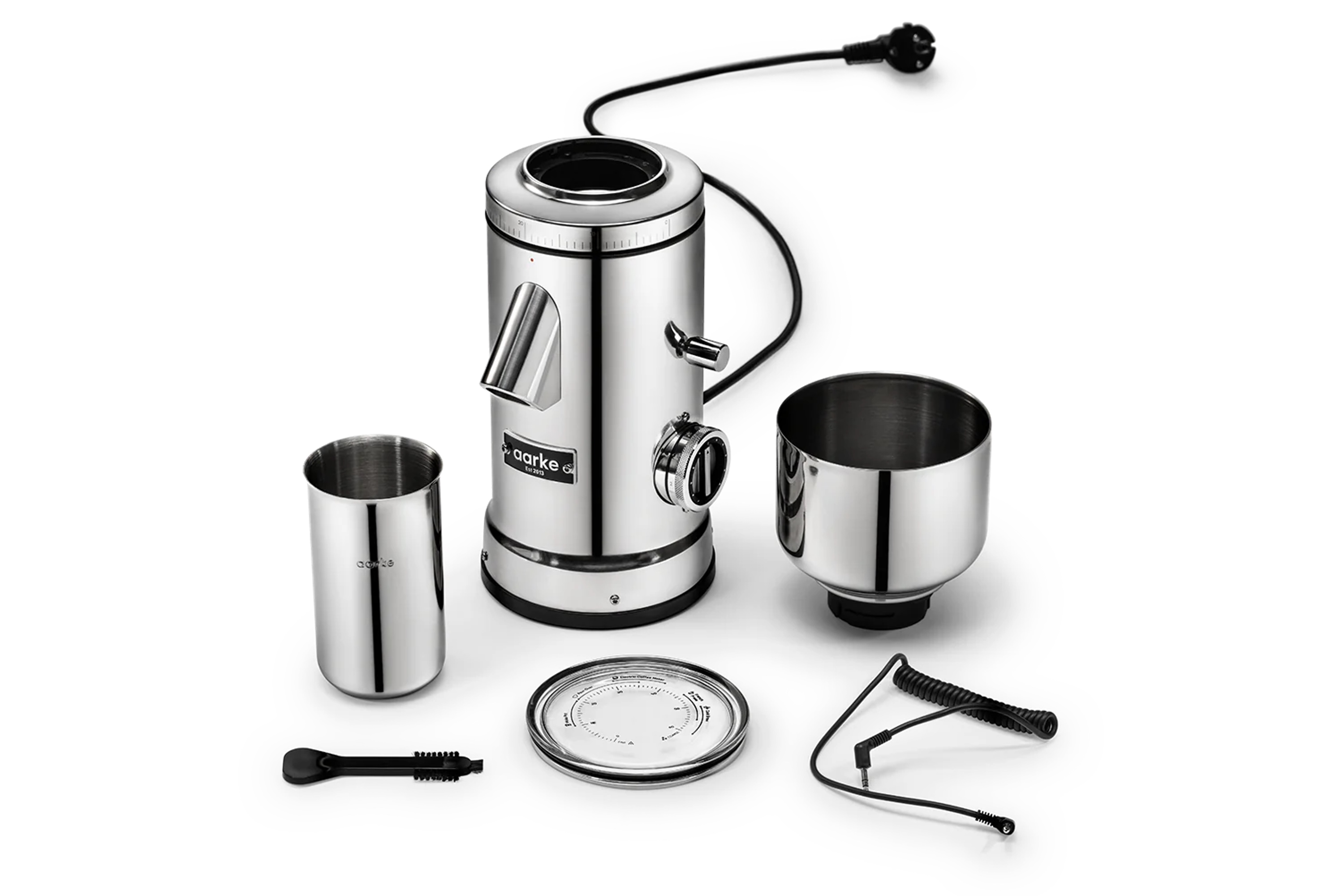 Kaffekværn, Aarke Coffee Grinder, poleret stål