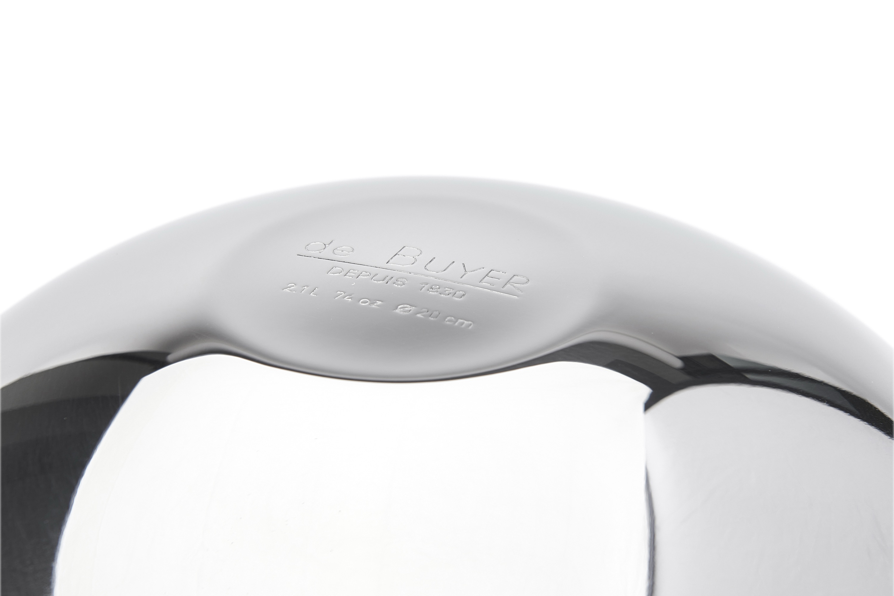 Piskeskål, rund bund, rustfrit stål, 2,1 ltr