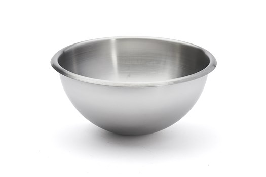 Piskeskål, rund bund, rustfrit stål, 3,6 ltr