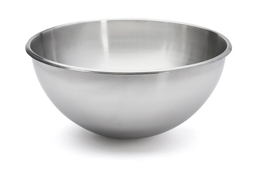 Piskeskål, rund bund, rustfrit stål, 15,7 ltr