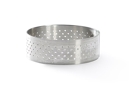 Tærtering, rund, perforeret stål, H 2 cm