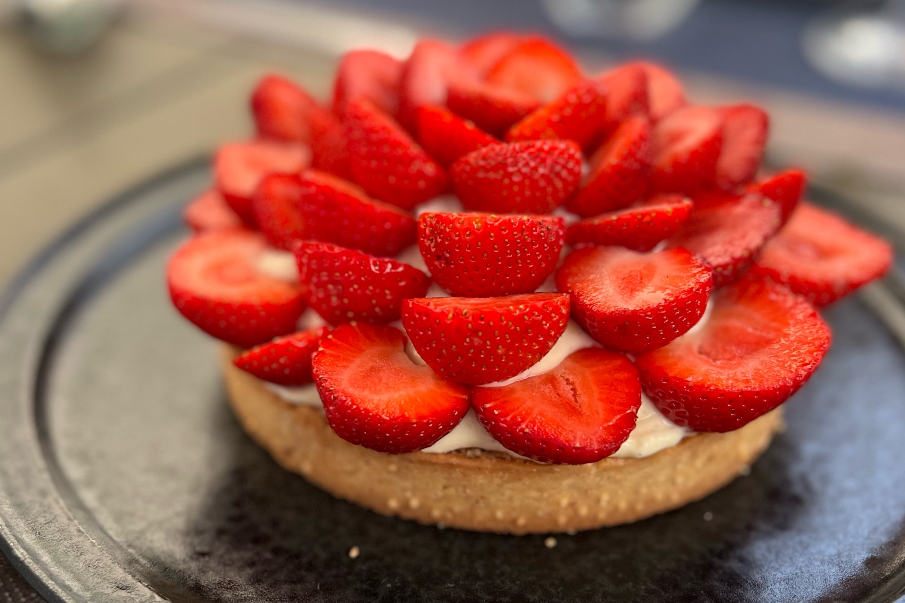 Tærtering, rund, perforeret stål, H 2 cm