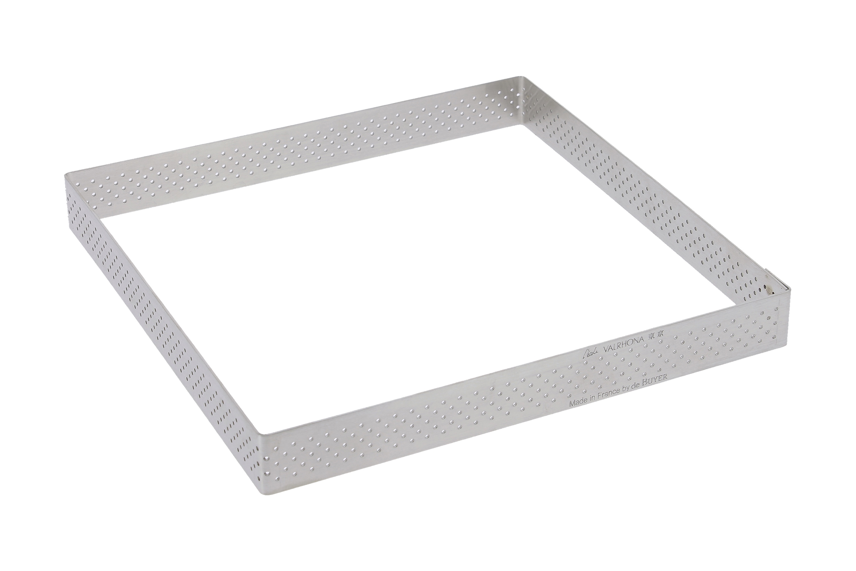 Tærtering, kvadratisk, perforeret stål, H 2 cm