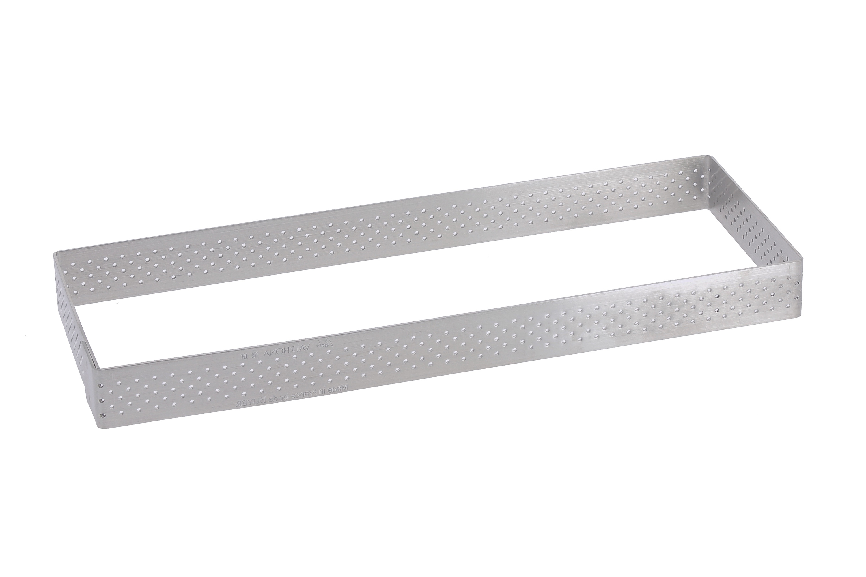 Tærtering, rektangulær, perforeret stål, H 2 cm