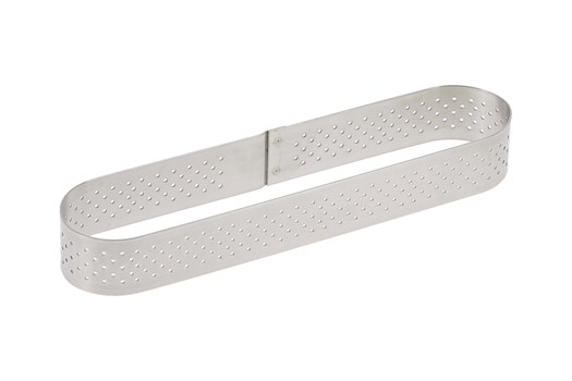 Tærtering, oval, perforeret stål, H 2 cm