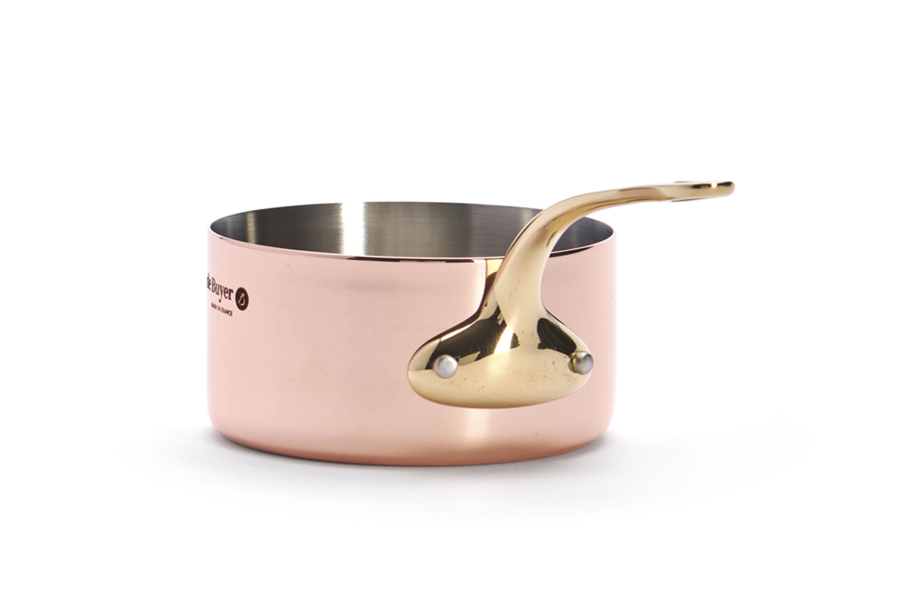 Kasserolle til servering (smørnæb), med låg, kobber