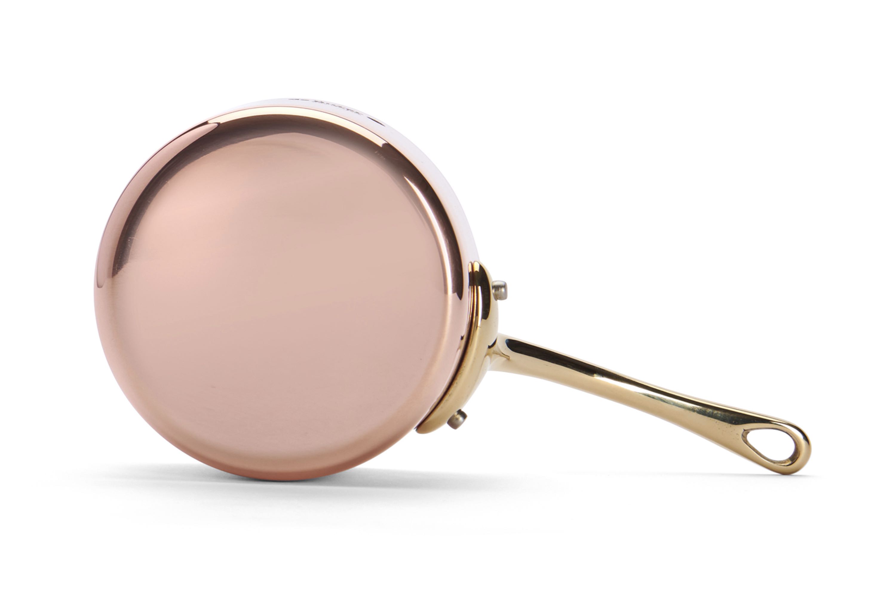 Kasserolle til servering (smørnæb), med låg, kobber