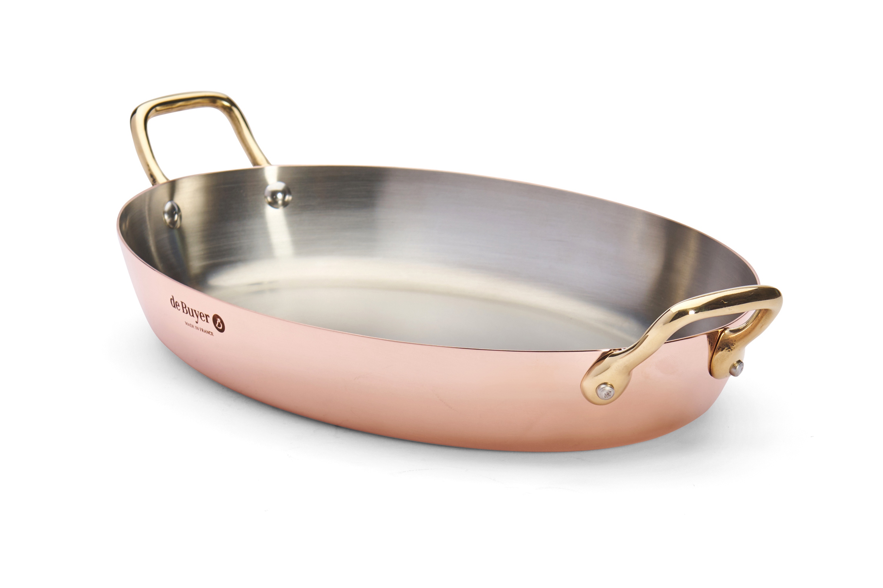 Kobberfad, ovalt, to håndtag