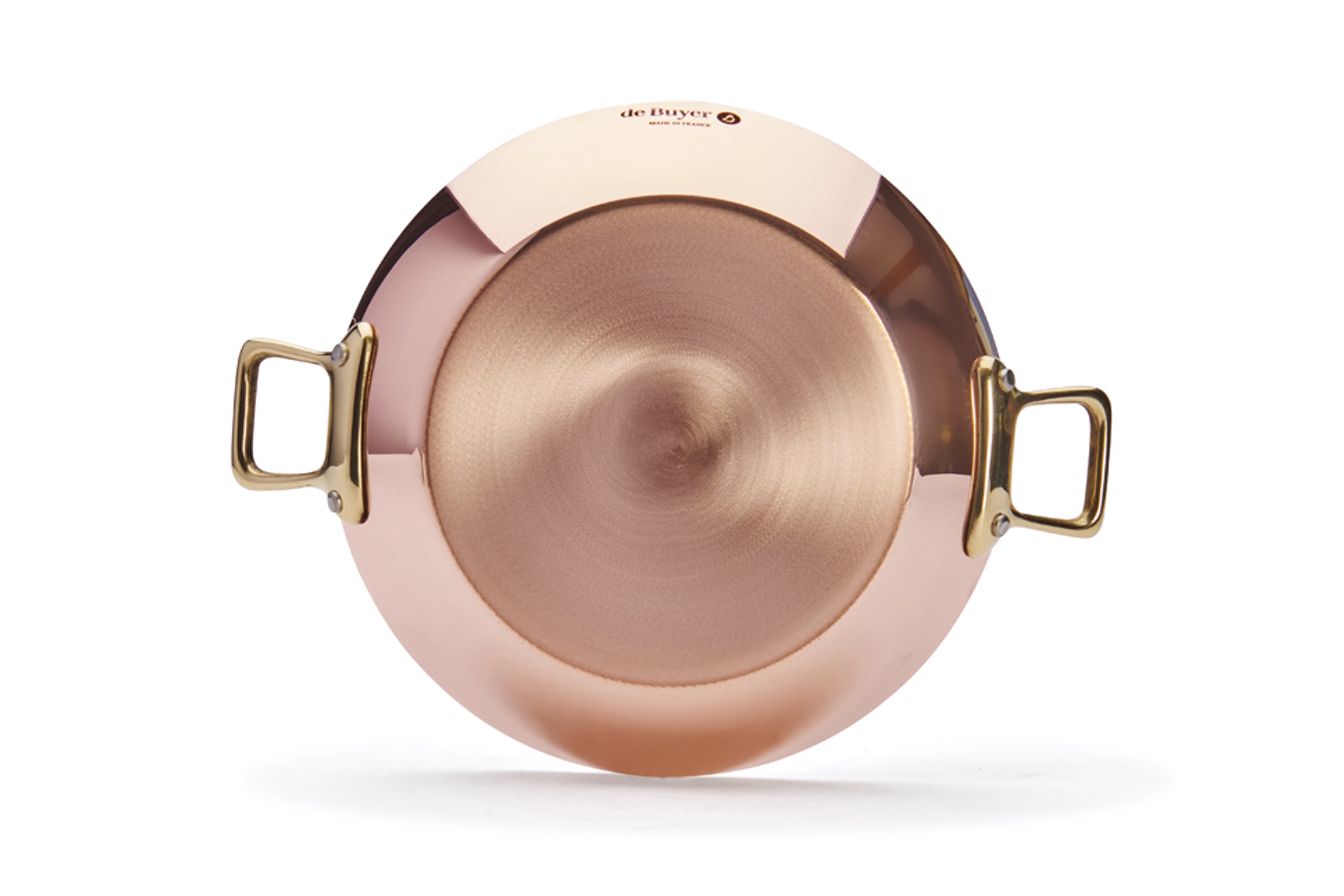 Kobberfad, rundt, to håndtag