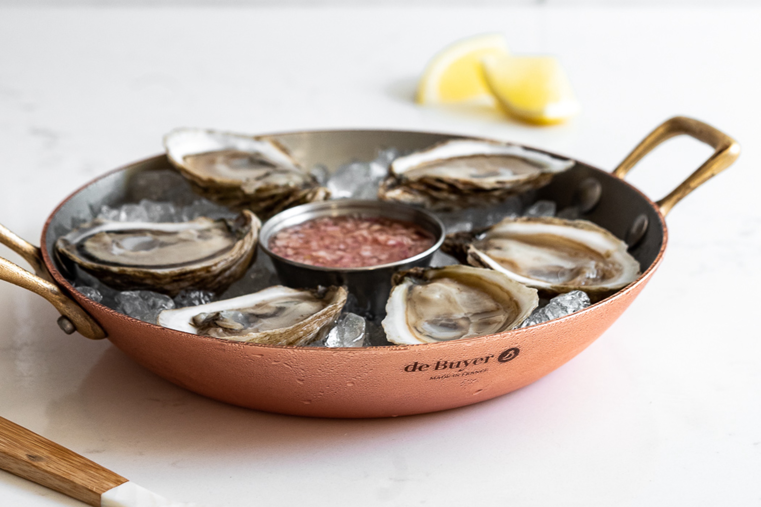 Kobberfad, rundt, to håndtag