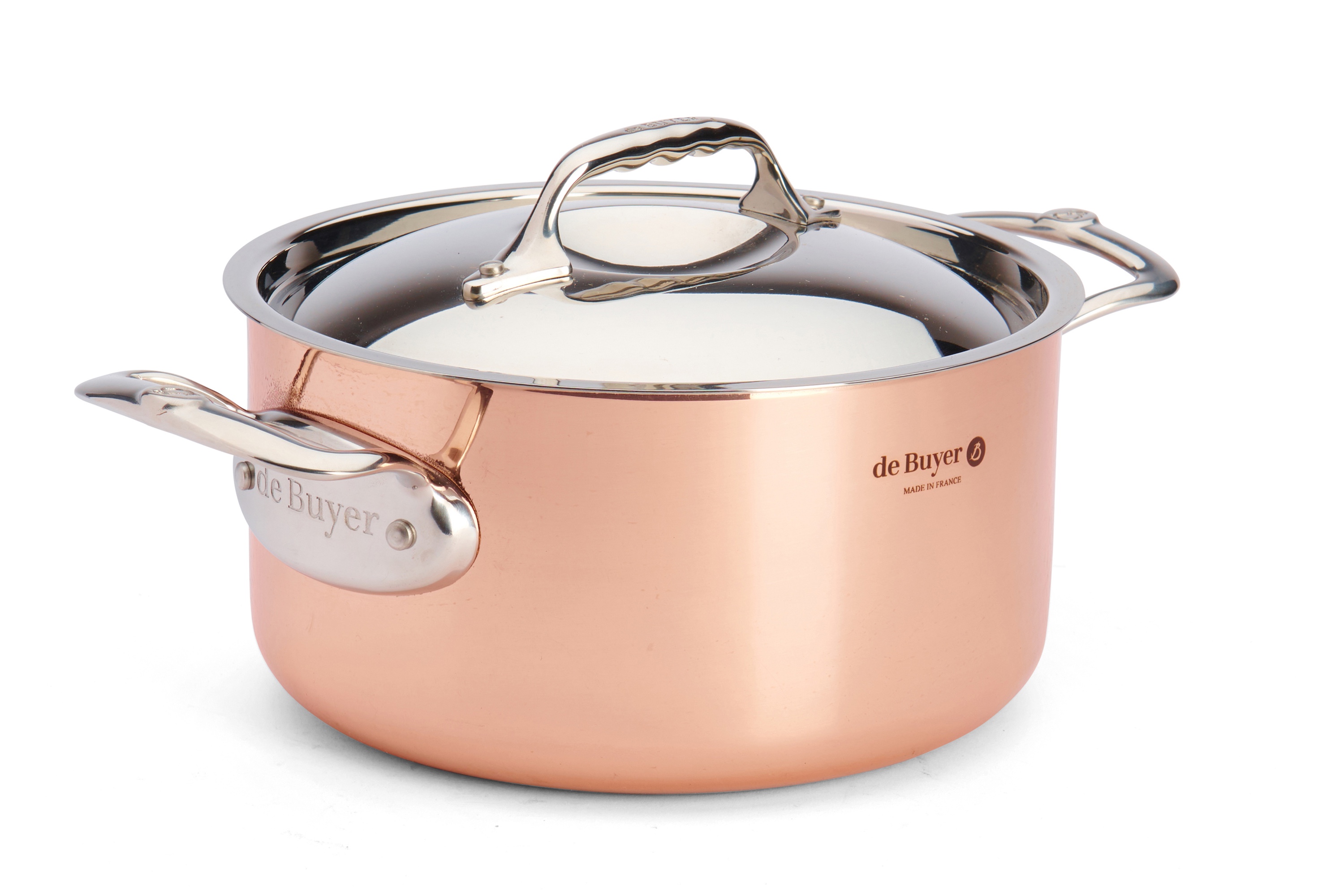 Gryde med låg, kobber