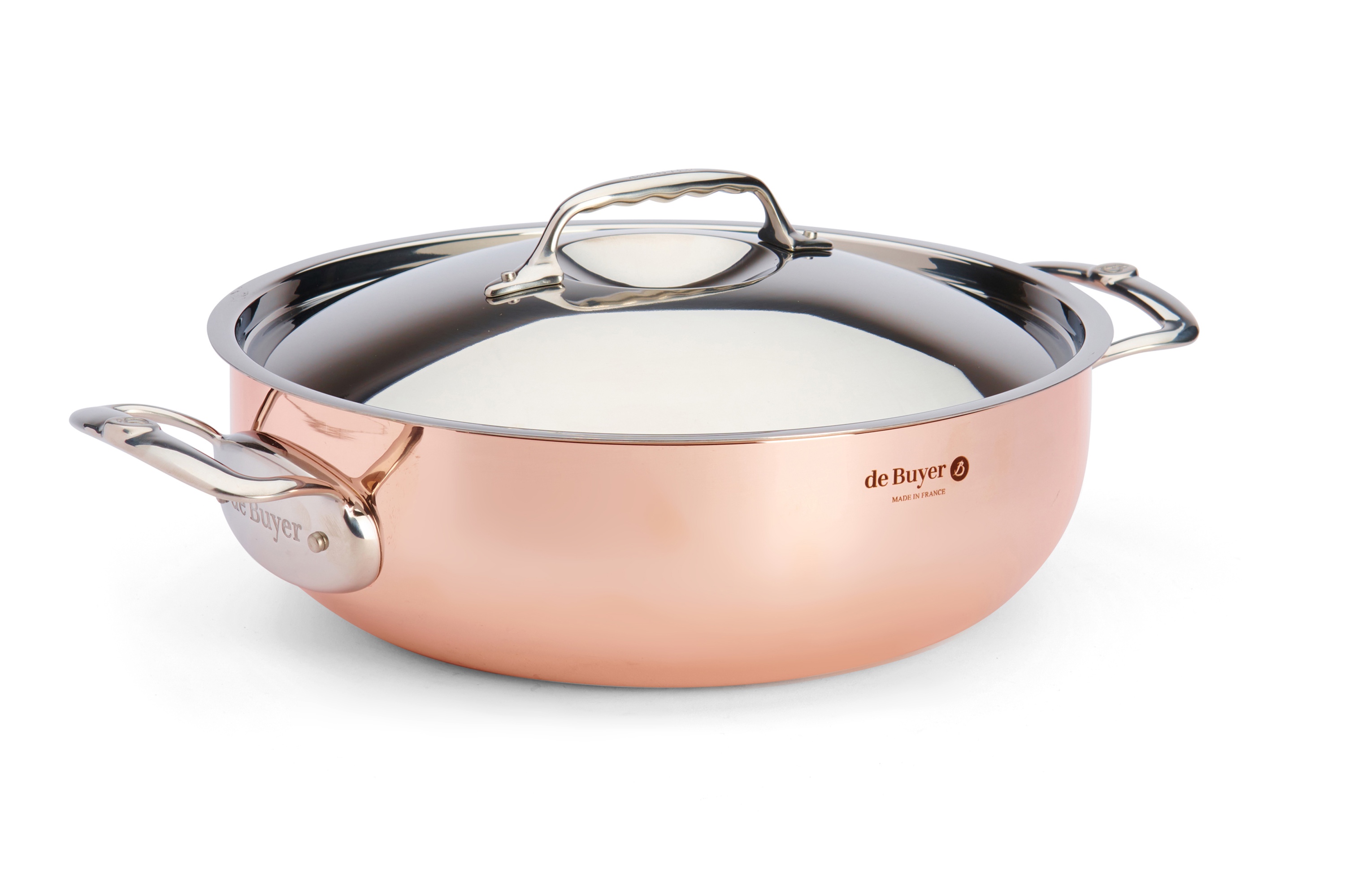 Sautergryde med låg, kobber