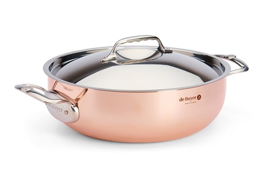 Sautergryde med låg, kobber