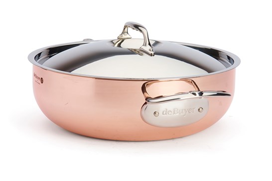 Sautergryde med låg, kobber