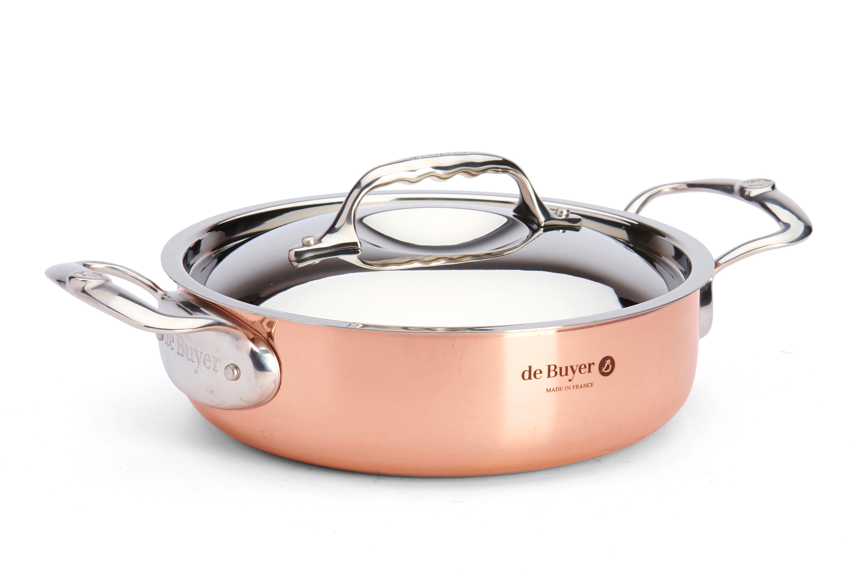 Lav gryde med låg, kobber