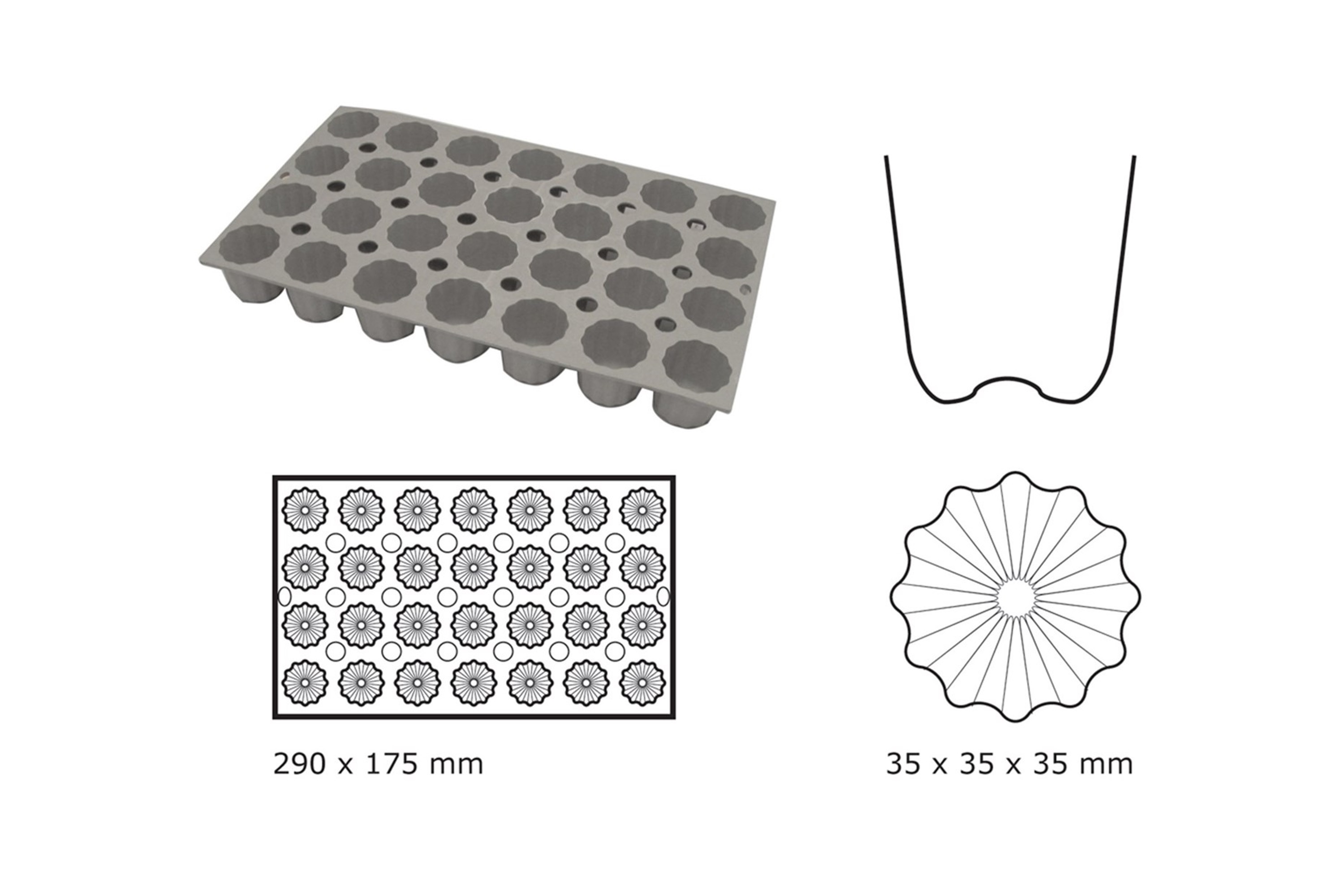 Silikoneform, mini canelé
