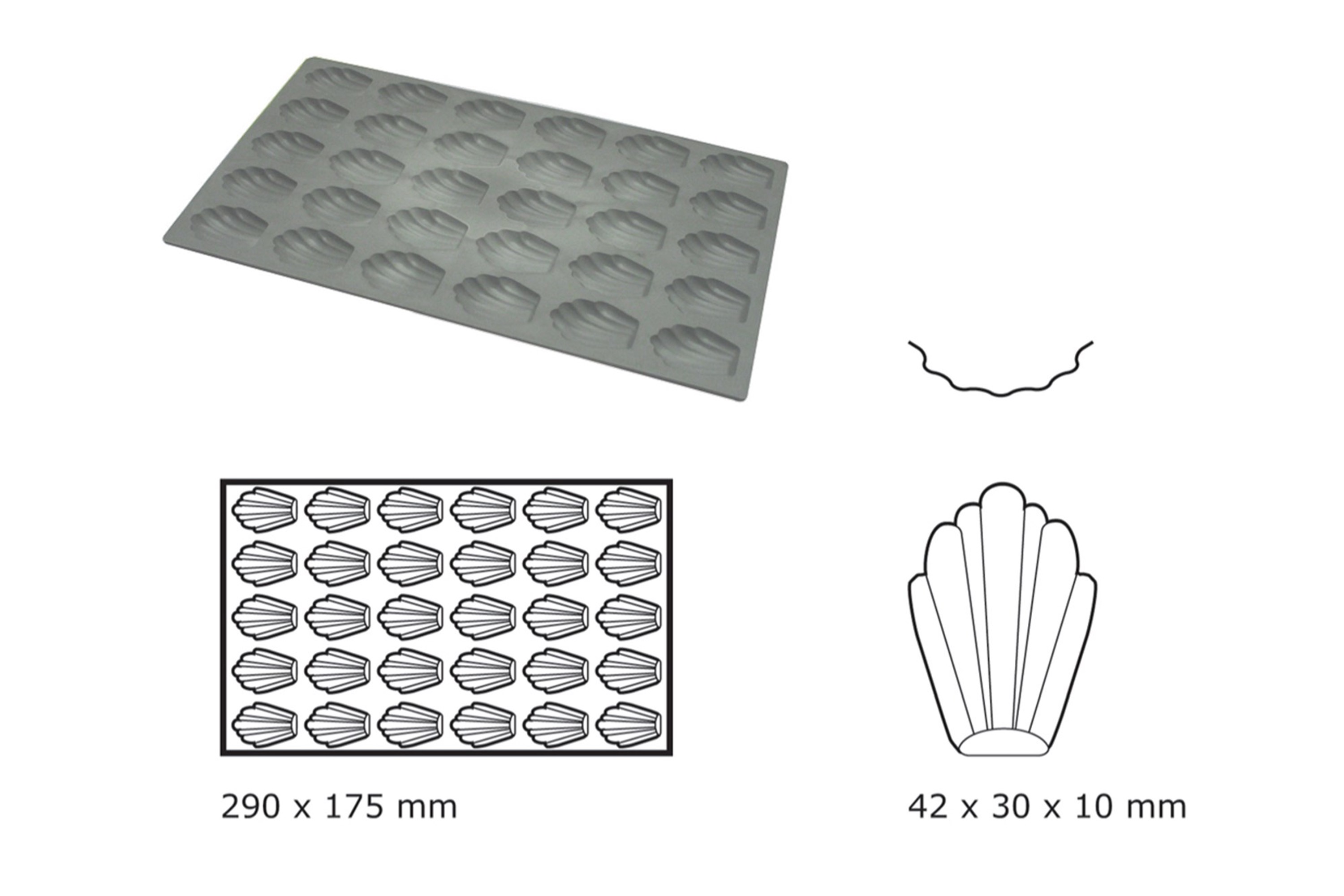 Silikoneform, mini madeleines