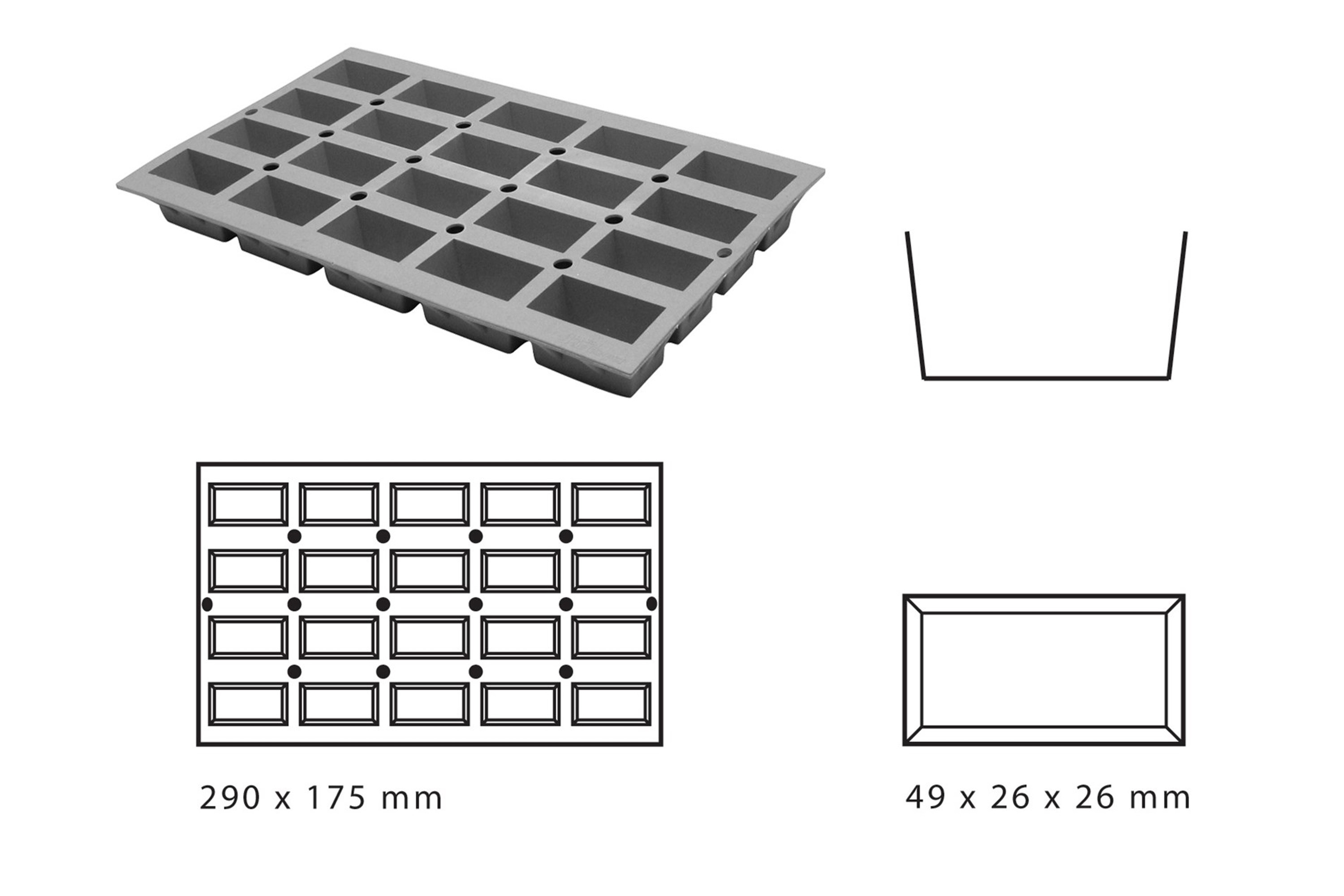 Silikoneform, mini kage