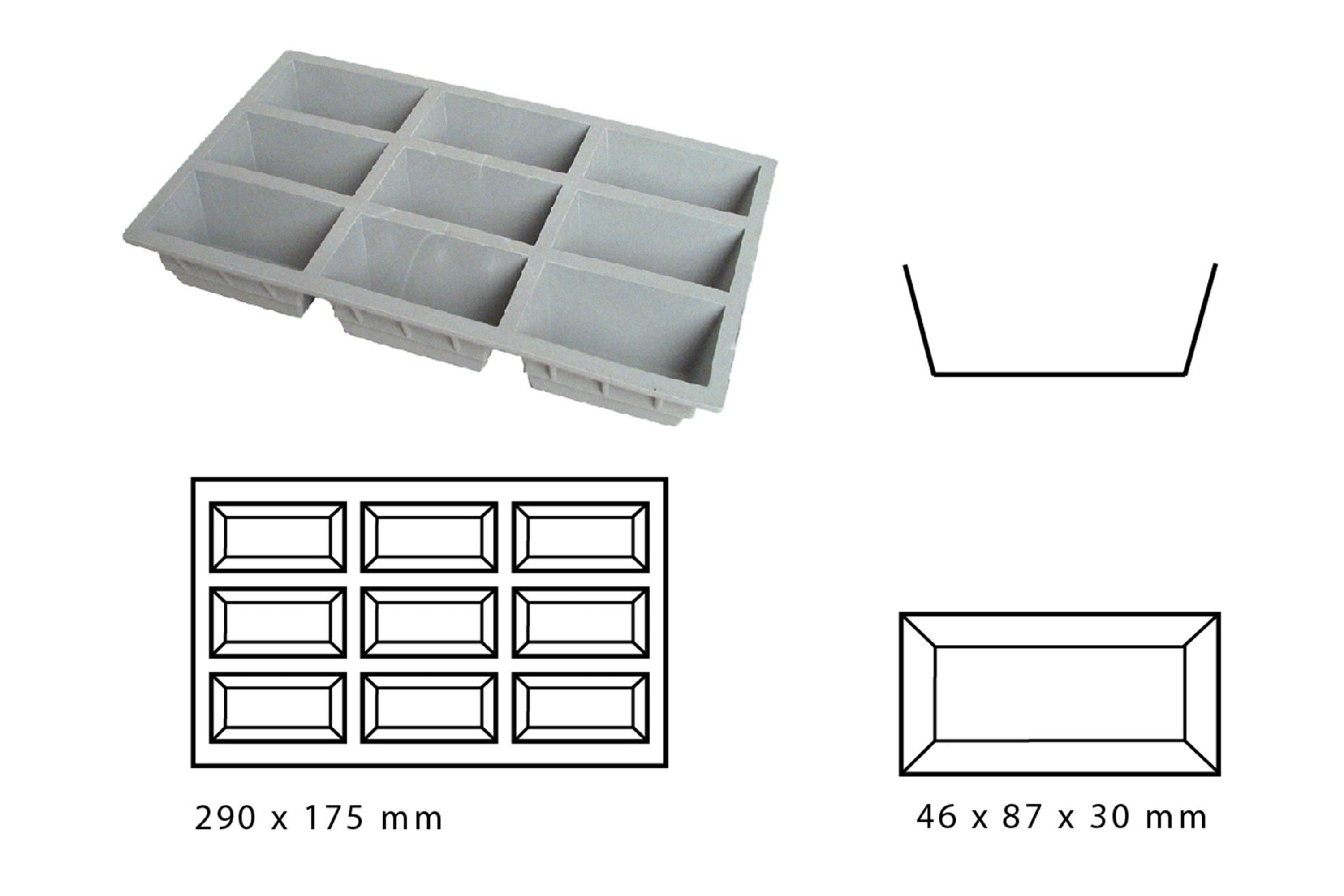 Silikoneform, rektangulær kage