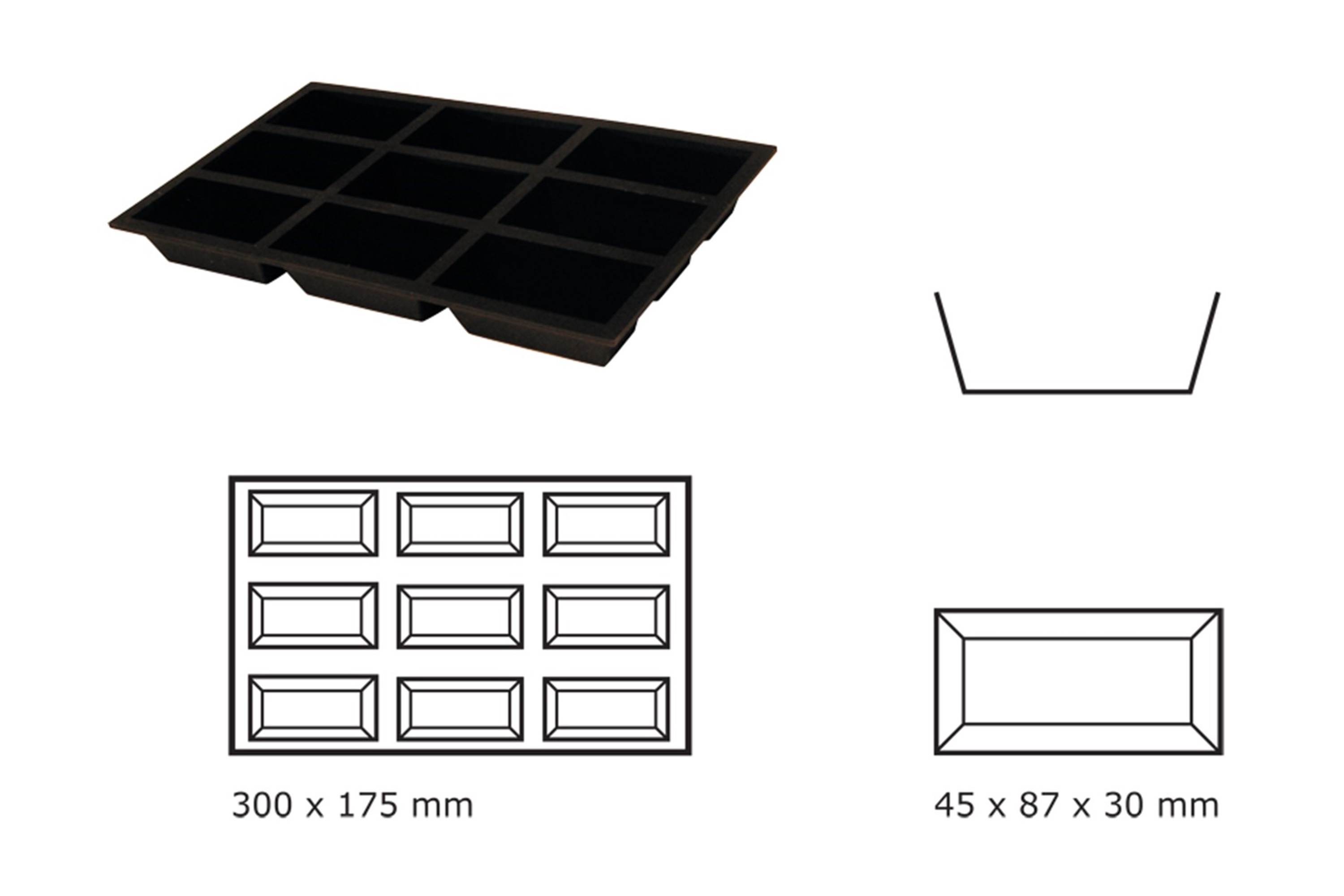 Silikoneform, rektangulær kage