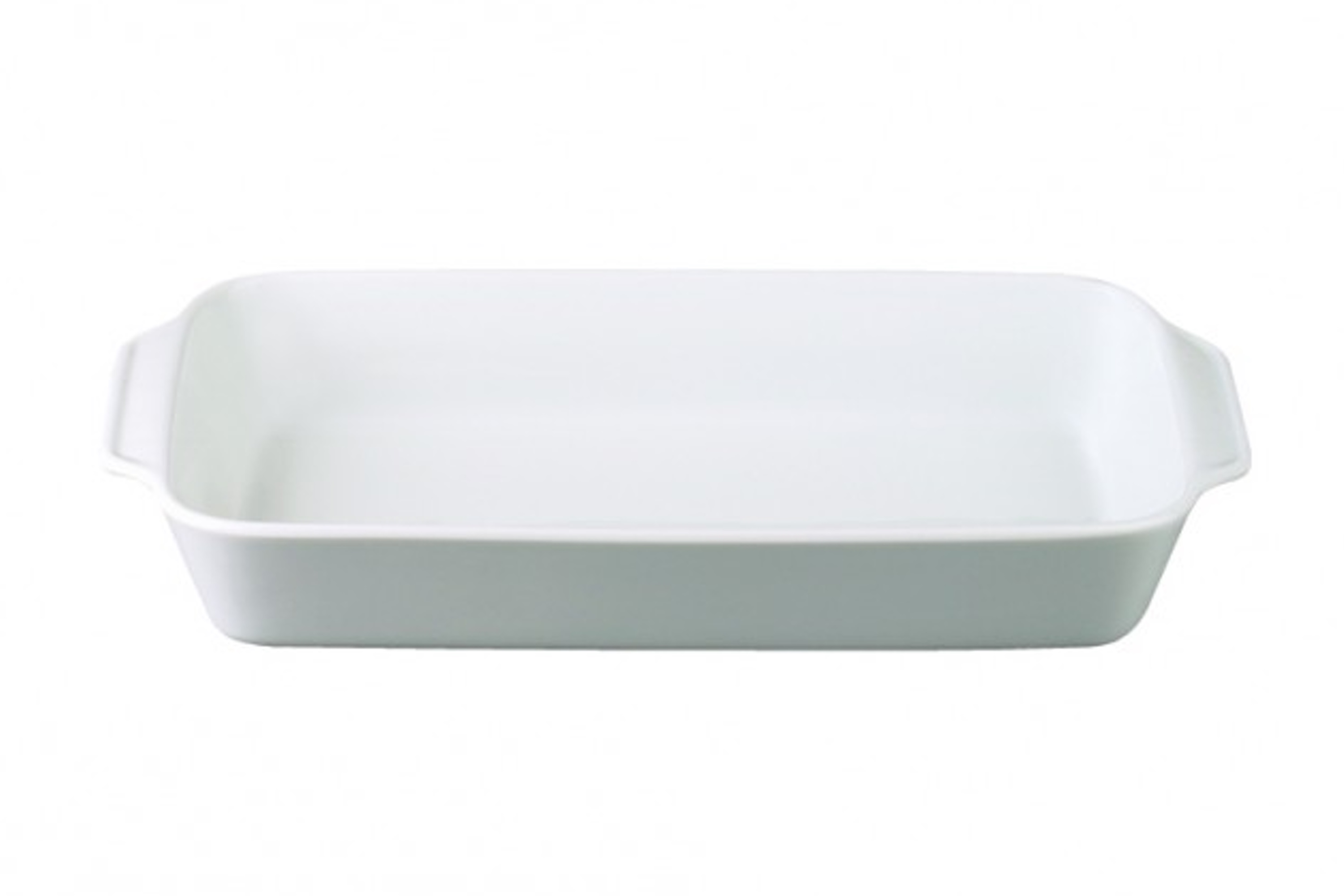 Fad, rektangulært, hvidt porcelæn