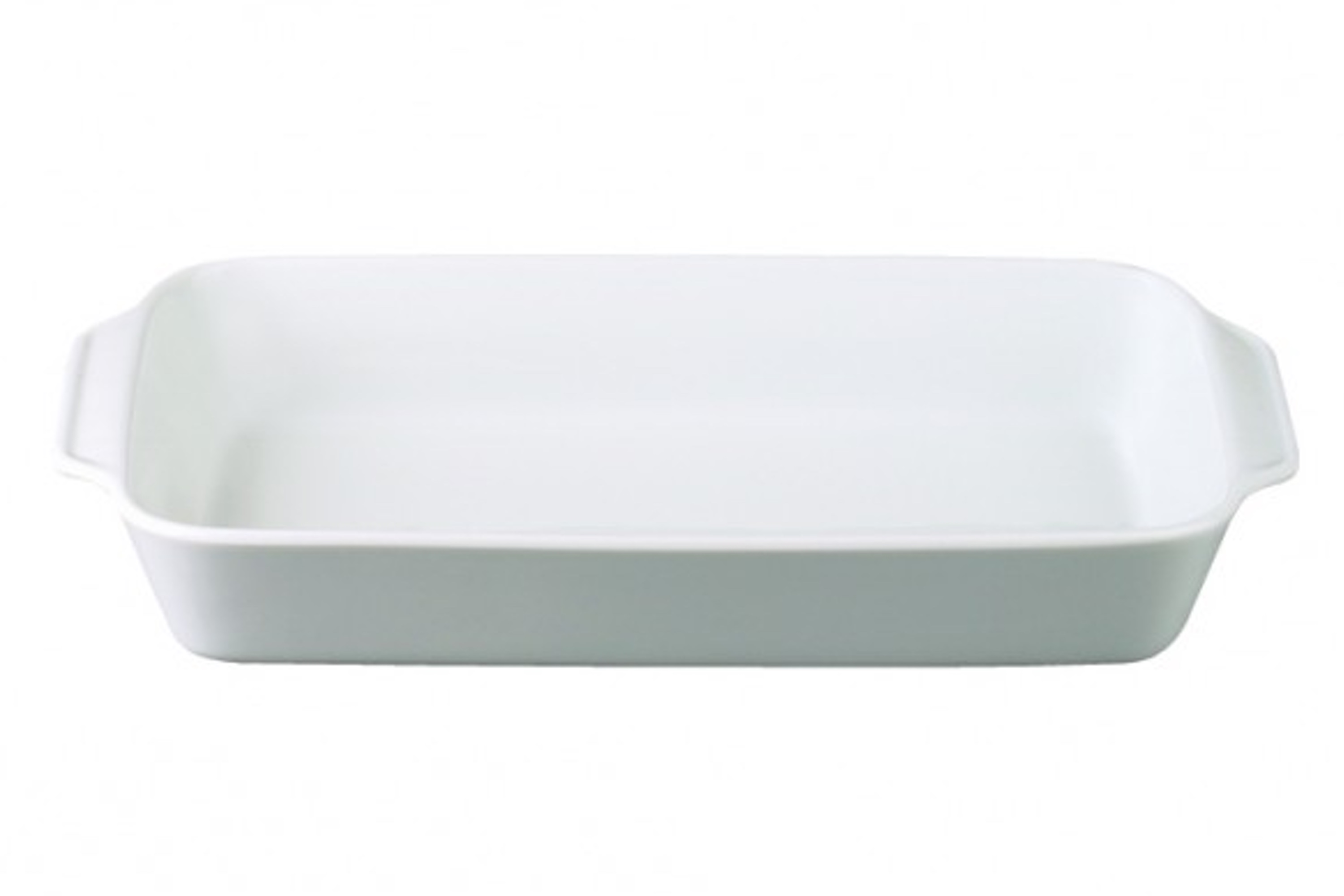 Fad, rektangulært, hvidt porcelæn