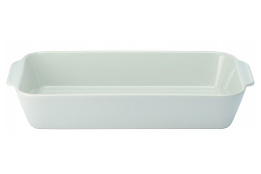 Fad, rektangulært, hvidt porcelæn