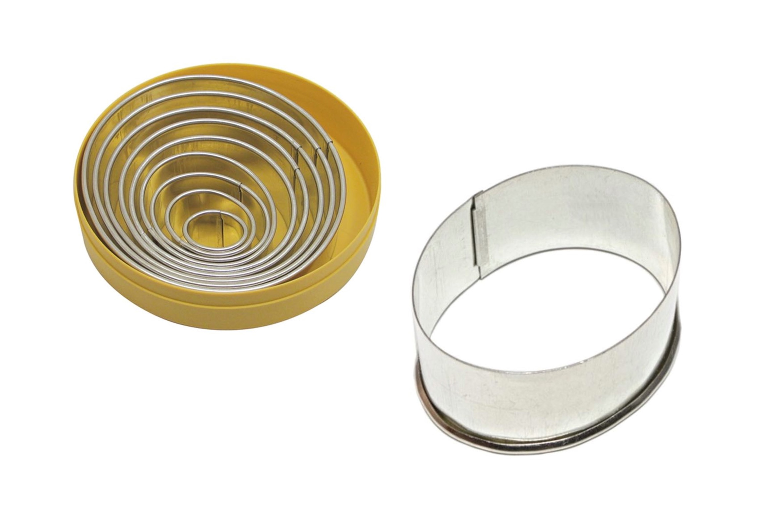 Udstikkersæt, 9 ovaler, hvidblik